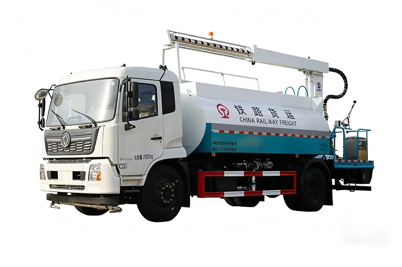 Vasúti porelnyomó teherautó